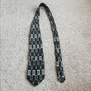 Knightsbridge Black and Green Geometric Men's Tie